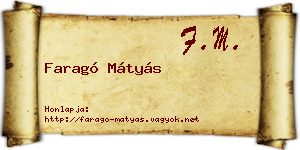 Faragó Mátyás névjegykártya