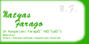 matyas farago business card